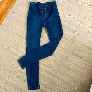 Free People lace up jeans